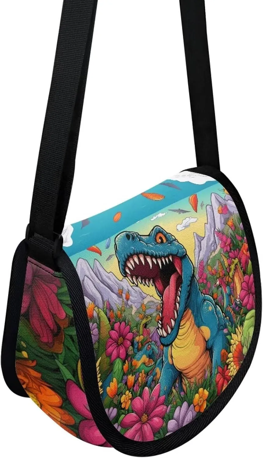 Dinosaur Purse for Girls Boys Small Crossbody Purses Age 6-8 Kids Pocketbook Shoulder Messenger Bag Wallet Sling Flight Bag Phone Holder Travel Holiday Cruise Shopping