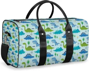 Dinosaur Themed Travel Duffle Bag, Weekender Bags for Women Men, Carry on Overnight Bag Waterproof Gym Bags, Hospital Bag for Labor and Delivery