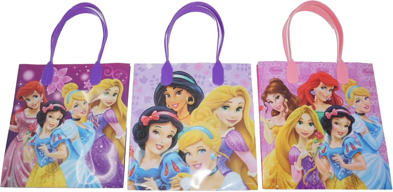 Disney Princess Party Favor Goodie Gift Bag - 6" Small Size (12 Packs)