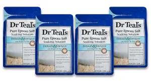 Dr. Teal's Ginger & Clay Bath Soak Mothers Day Gift Set (4 Pack, 3lbs Ea.) - Detoxify & Energize Ginger & Clay Blended with Pure Epsom Salt - Ease Aches & Pains, Cleans Out Harmful Toxins