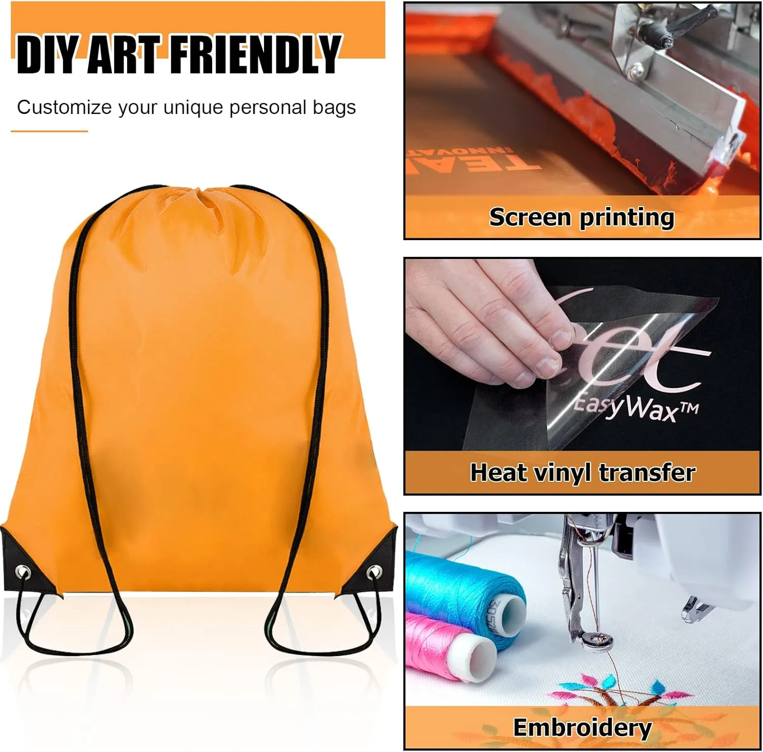 Drawstring Backpack Bulk 100Pcs Cinch Bag, Polyester Drawstring Bags for Gym Beach Sports Short Trip Party (20 Colors)