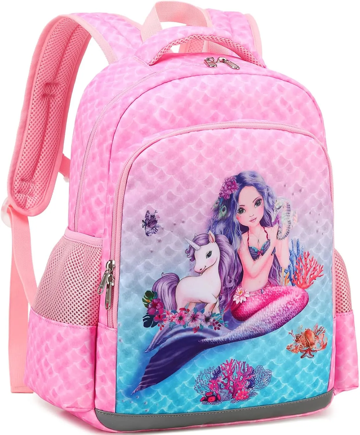 DSIUE Kids School Backpack for Girls, Preschool Backpack Kindergarten Bookbag Girls School Bag with Chest Strap and Lunchbox
