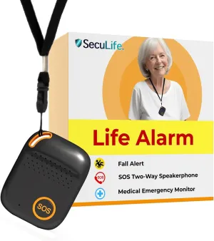 Elderly Safety 4G Medical Alert System - Fall Detection, GPS Location, 24/7 Monitoring Mobile Caregiver App, Small, Lightweight - Wearable SOS Panic Button, Personal Safety, Assistive Speakerphone