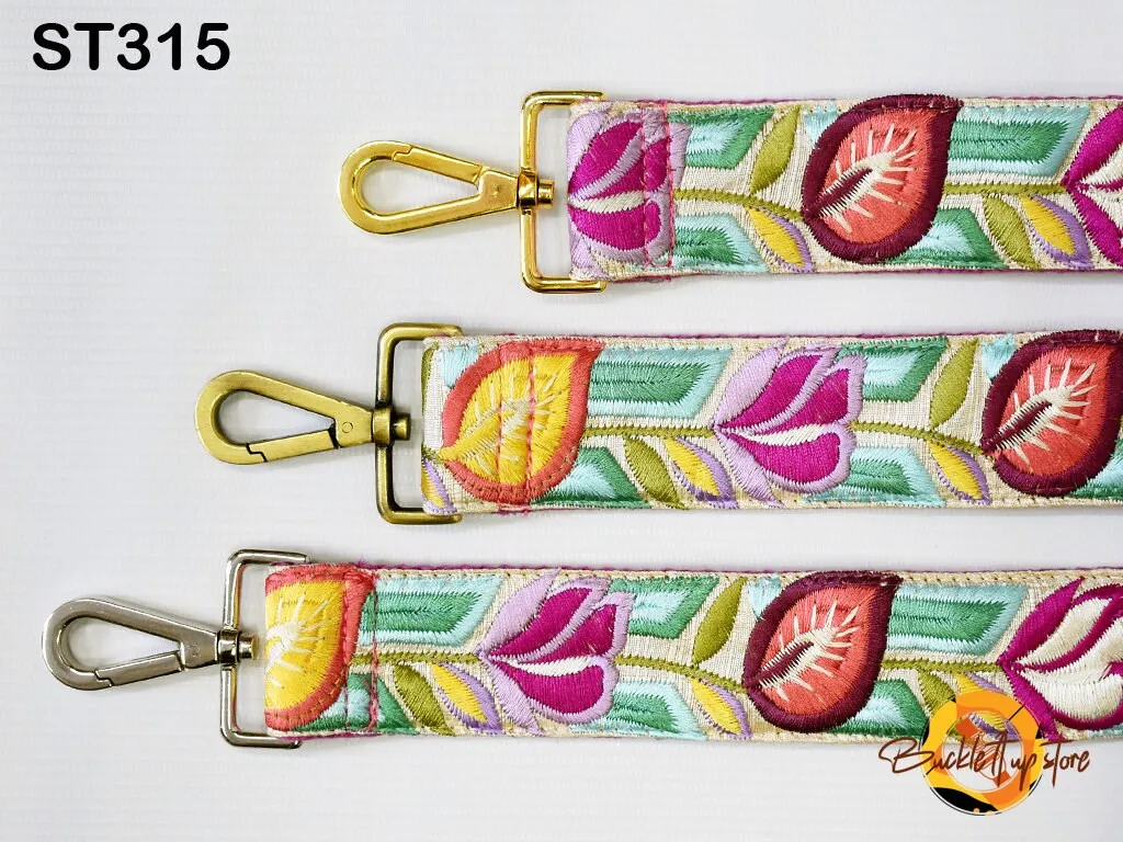 Embroidered Detachable Guitar Strap Crossbody Strap for Purses Bags Embroidery Replacement Messenger Strap Boho Tote Handbag Strap Gift Mom