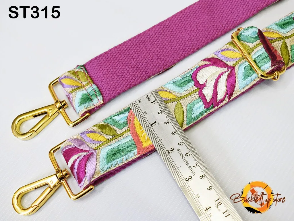 Embroidered Detachable Guitar Strap Crossbody Strap for Purses Bags Embroidery Replacement Messenger Strap Boho Tote Handbag Strap Gift Mom