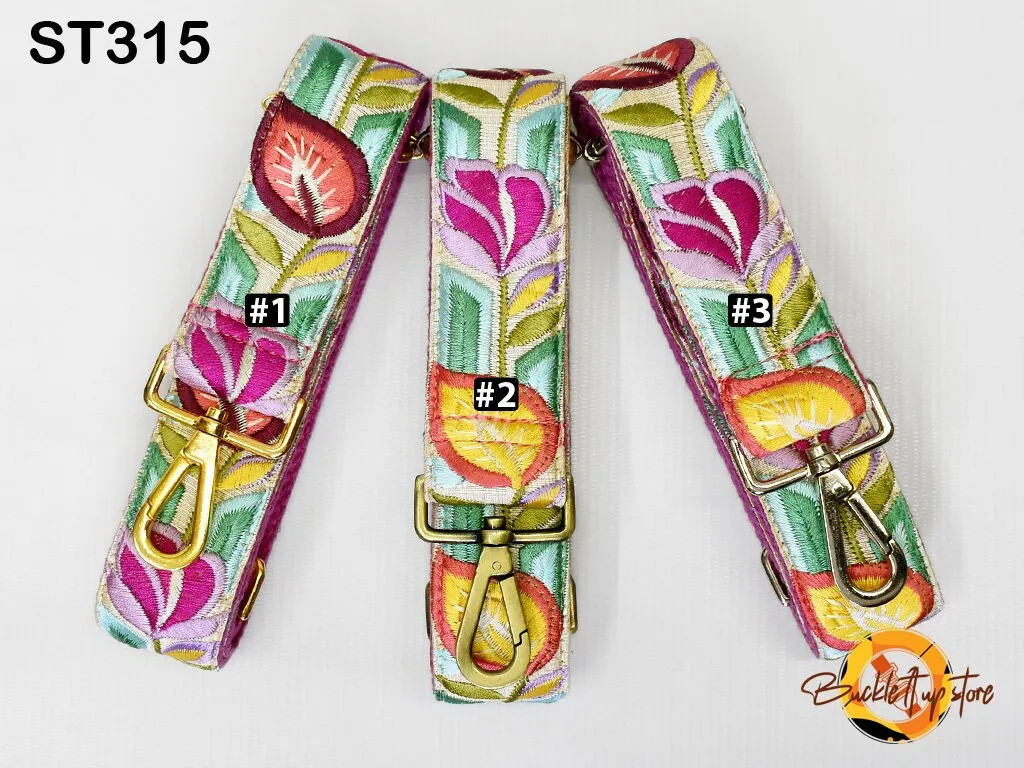 Embroidered Detachable Guitar Strap Crossbody Strap for Purses Bags Embroidery Replacement Messenger Strap Boho Tote Handbag Strap Gift Mom