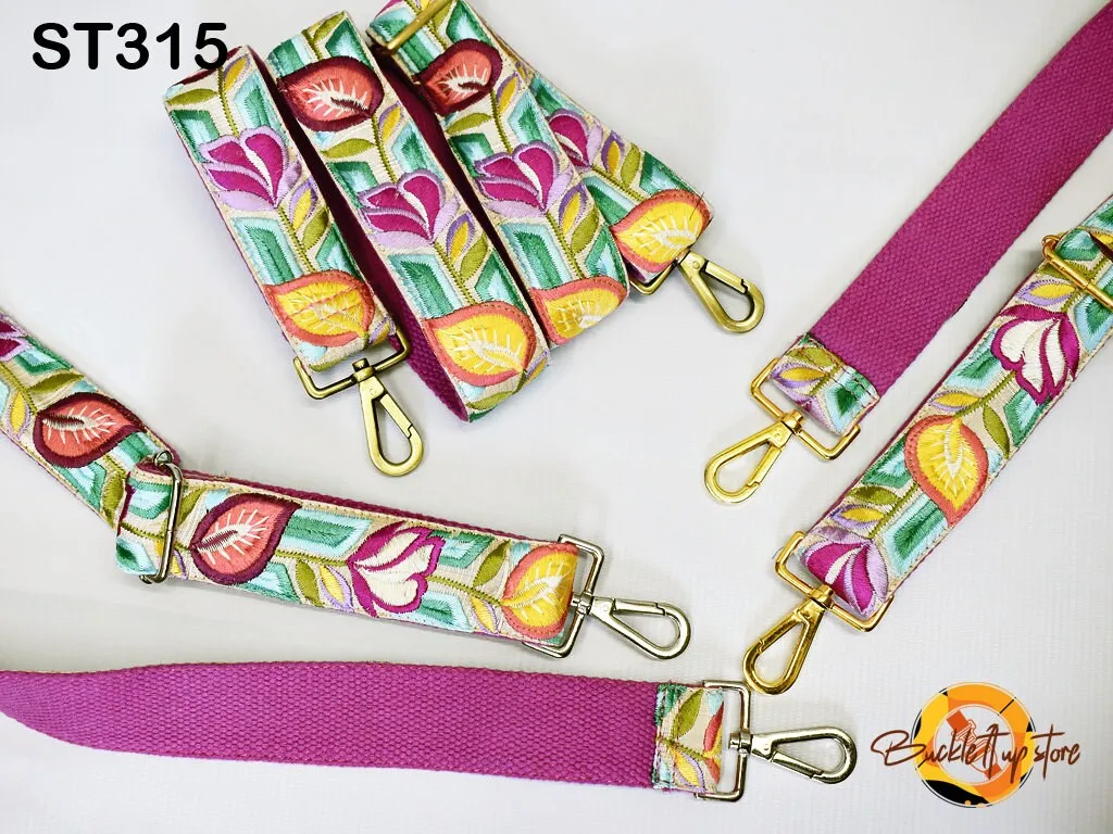 Embroidered Detachable Guitar Strap Crossbody Strap for Purses Bags Embroidery Replacement Messenger Strap Boho Tote Handbag Strap Gift Mom