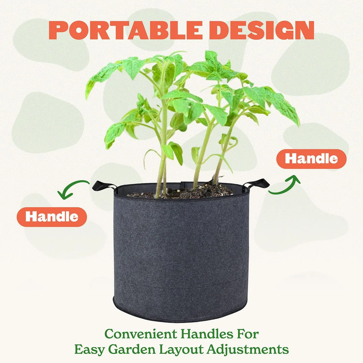 Epic Gardening 5 Pack 25 Gallon Grow Bags with Handles (Lined) - Heavy Duty Fabric Pots for Vegetables, Herbs & Flowers - Breathable Cloth Planters for Indoor & Outdoor Gardening, Moisture Retaining