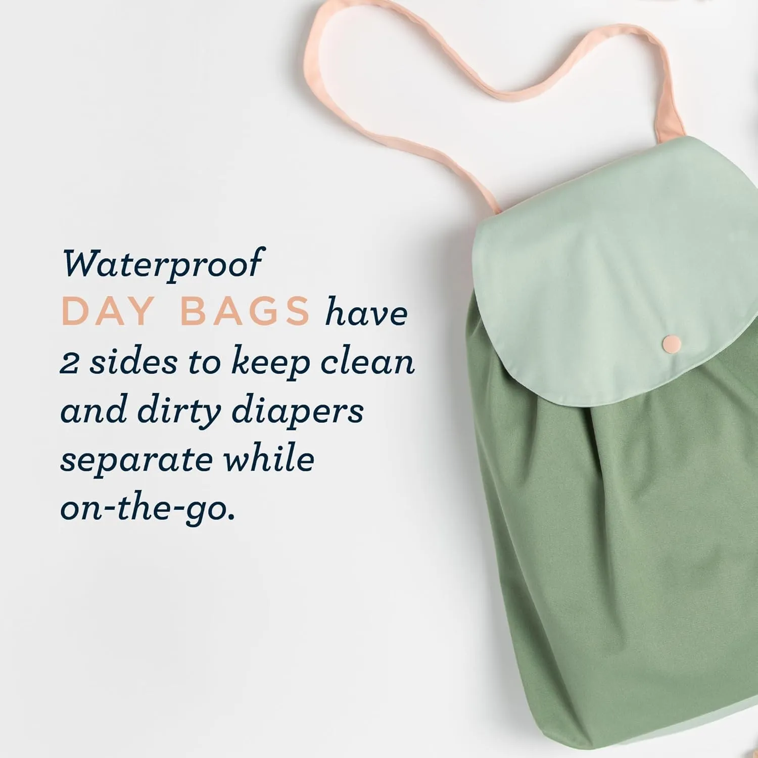Esembly Wet Day Bag, Wet Dry Bag for Cloth Diapers - Waterproof, Reusable and Washable - Multipurpose Diaper, Pool, Beach, Gym and Travel Bag with Two Compartments - One Size, Botanic Garden