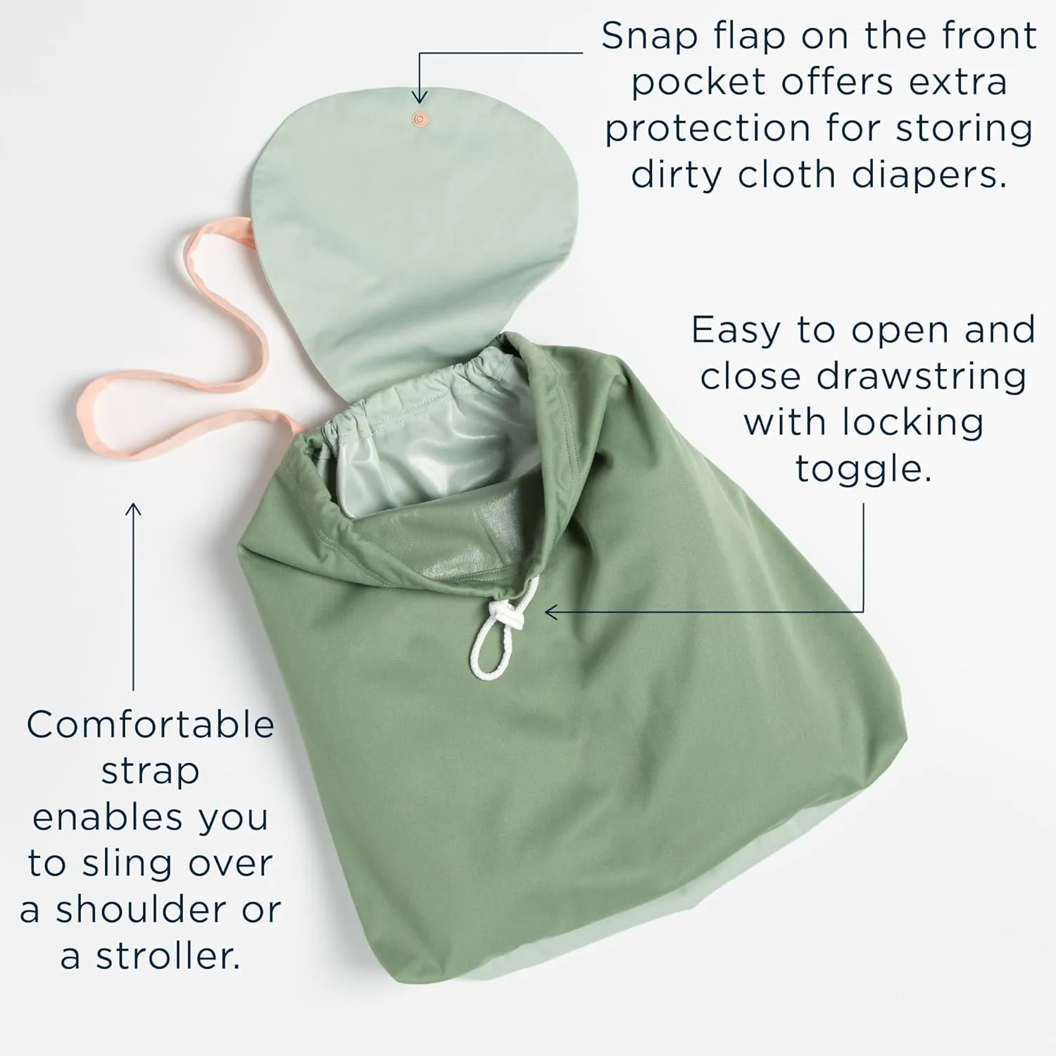 Esembly Wet Day Bag, Wet Dry Bag for Cloth Diapers - Waterproof, Reusable and Washable - Multipurpose Diaper, Pool, Beach, Gym and Travel Bag with Two Compartments - One Size, Botanic Garden