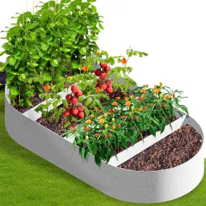 Fabric Raised Garden Beds Outdoor Grow Bags, 6x3x1ft Oval Raised Flower Bed Kit, Breathable Vegetable Planter Growing Bags for Potato, Planting Bags for Container Gardening Outdoor