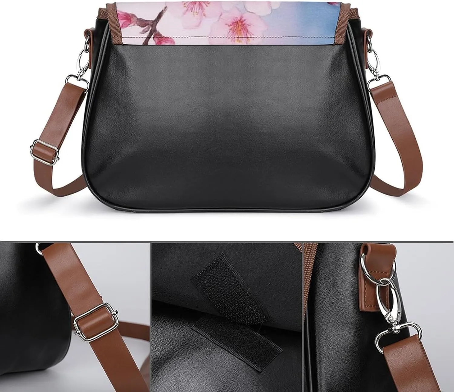 Fashion Crossbody Bags for Men Women Pu Leather Shoulder Bag Travel Purse Lightweight Messenger Bag