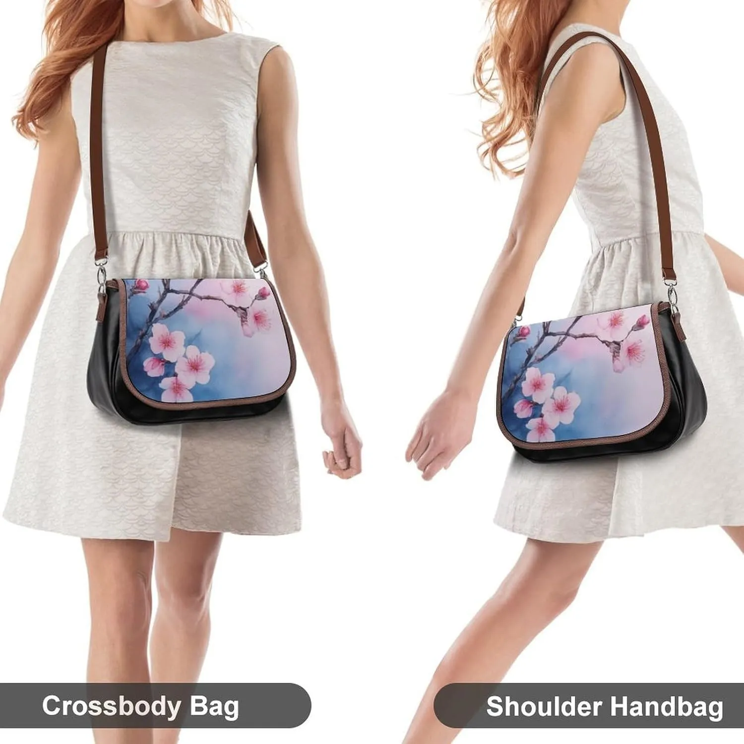 Fashion Crossbody Bags for Men Women Pu Leather Shoulder Bag Travel Purse Lightweight Messenger Bag