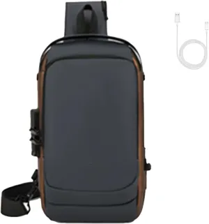 Fashion New Carbon Fiber Streamline Anti-theft Sling Bag, USB Charging Sport Sling, Waterproof Shoulder Bags for Daily Trips
