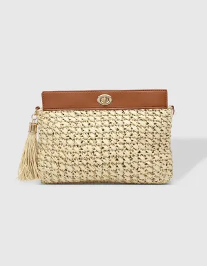 Fern Raffia Clutch - Tan - Louenhide