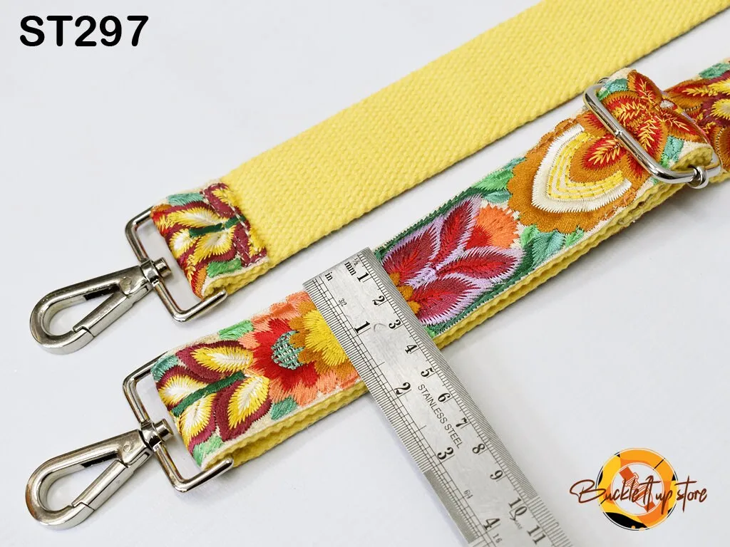 Floral Boho Guitar Strap Embroidered Purse Strap Crossbody Strap for Purses Handbag Boho Bag Strap Embroidery Replacement Strap Gift for her