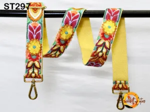 Floral Boho Guitar Strap Embroidered Purse Strap Crossbody Strap for Purses Handbag Boho Bag Strap Embroidery Replacement Strap Gift for her