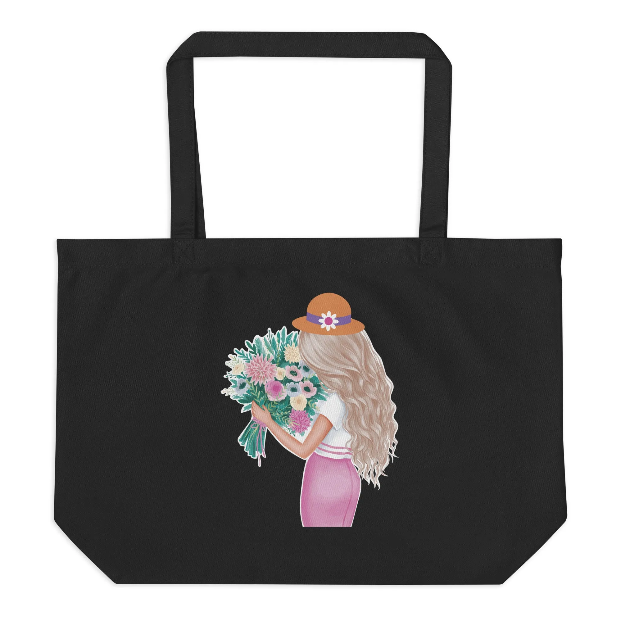 Floral Harmony Large Tote Bag