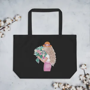 Floral Harmony Large Tote Bag
