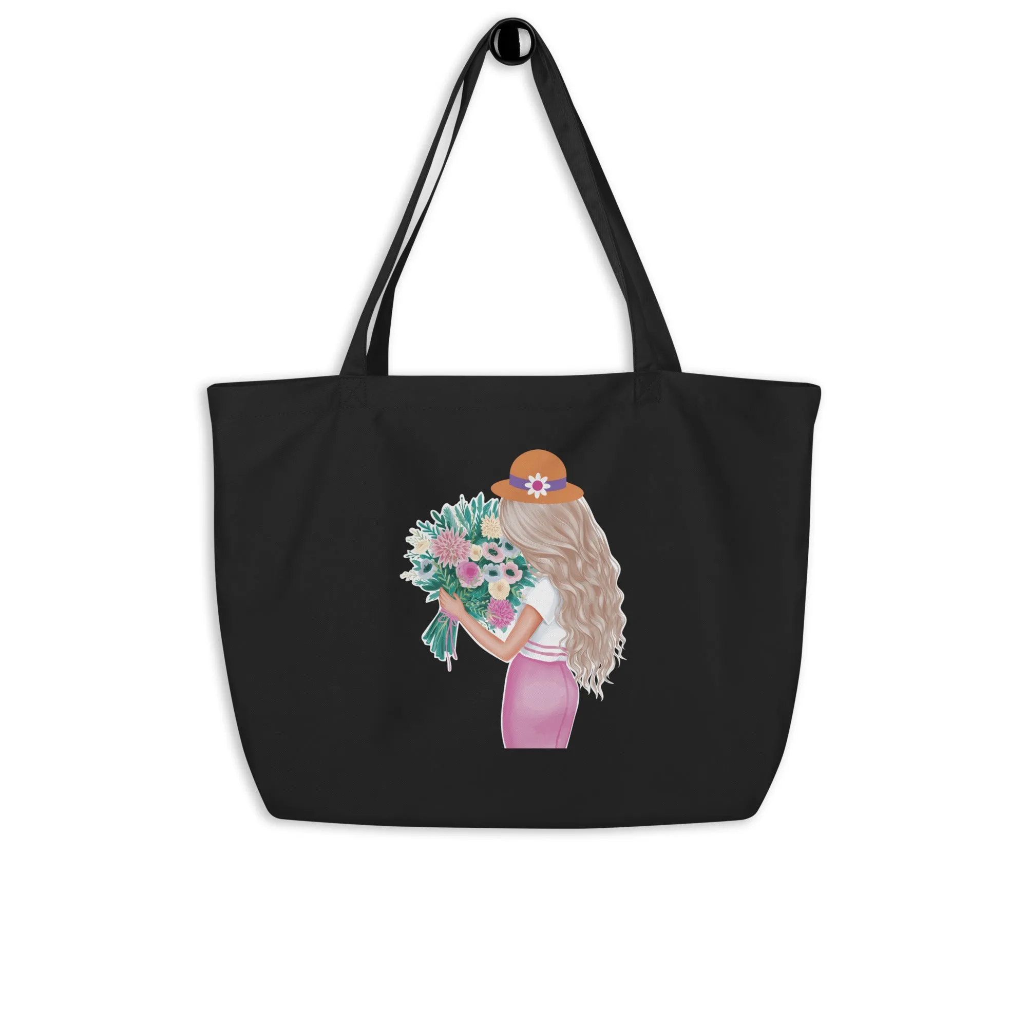 Floral Harmony Large Tote Bag