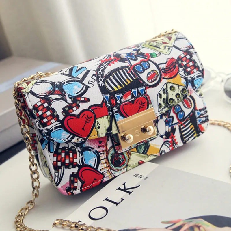 for handbags high bag Clutch Women New 2019 Bags messenger bags mini women designer quality Graffiti Ladies chain Cutting-edge software End-of-season sale women Summer