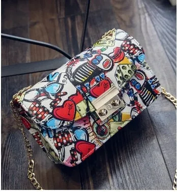 for handbags high bag Clutch Women New 2019 Bags messenger bags mini women designer quality Graffiti Ladies chain Cutting-edge software End-of-season sale women Summer