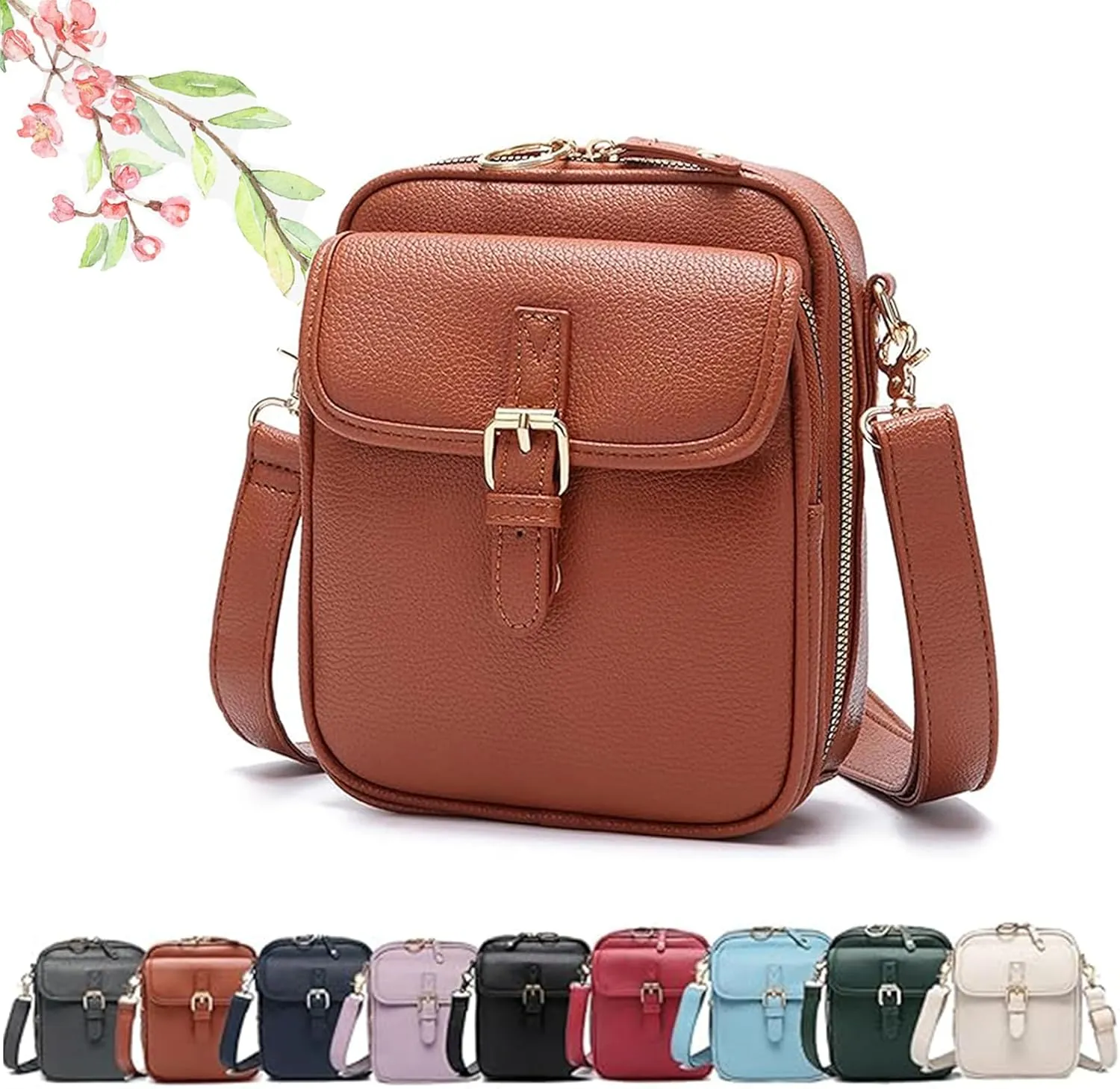Forcipower Crossbody Bag, Collaborate Crossbody Leather Bag, Urvashi Anti Theft Shoulder Messenger Bags Card Slots for Woman