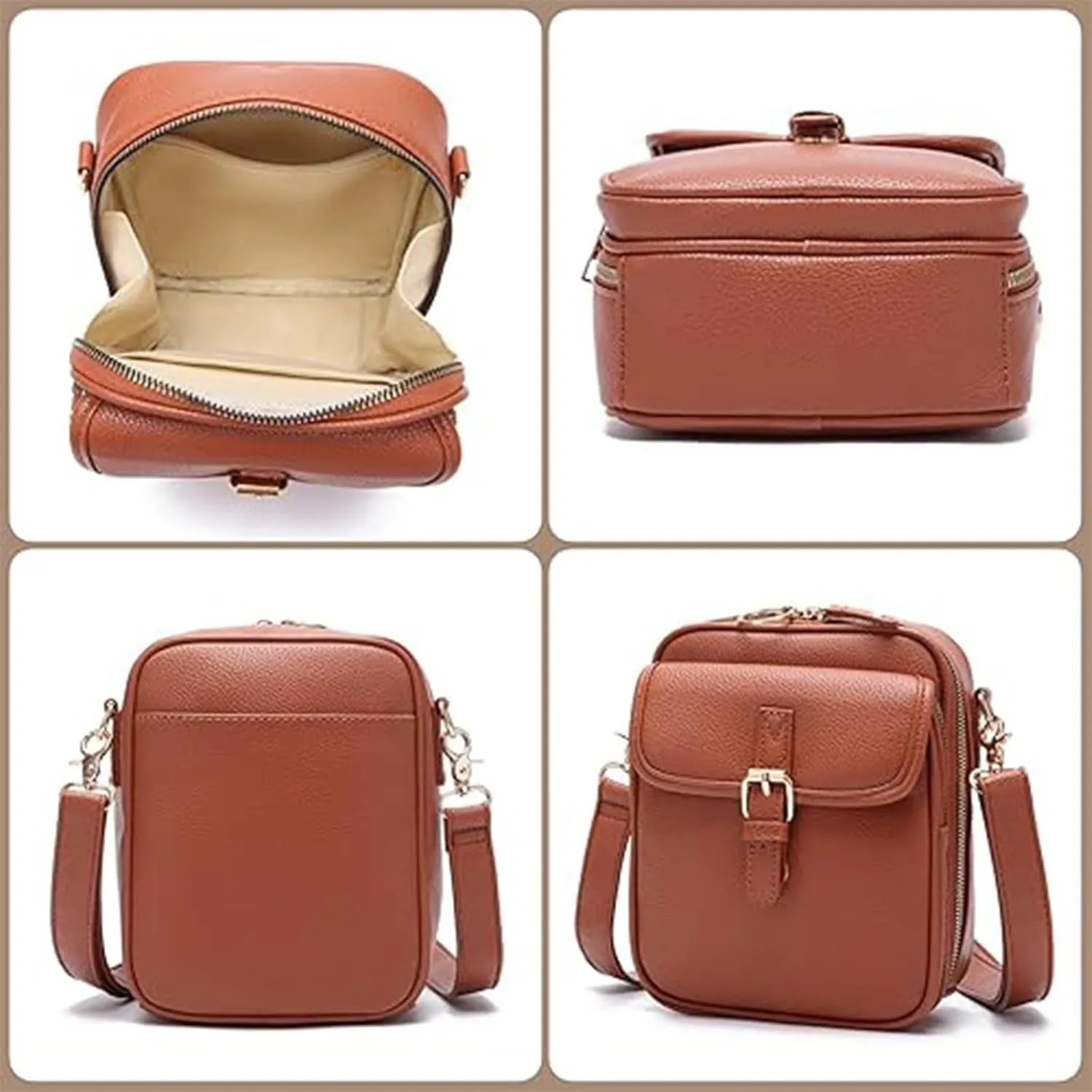 Forcipower Crossbody Leather Bag, Collaboraten1 Crossbody Leather Bag Urvashi, Anti-Theft Messenger Bags for Women