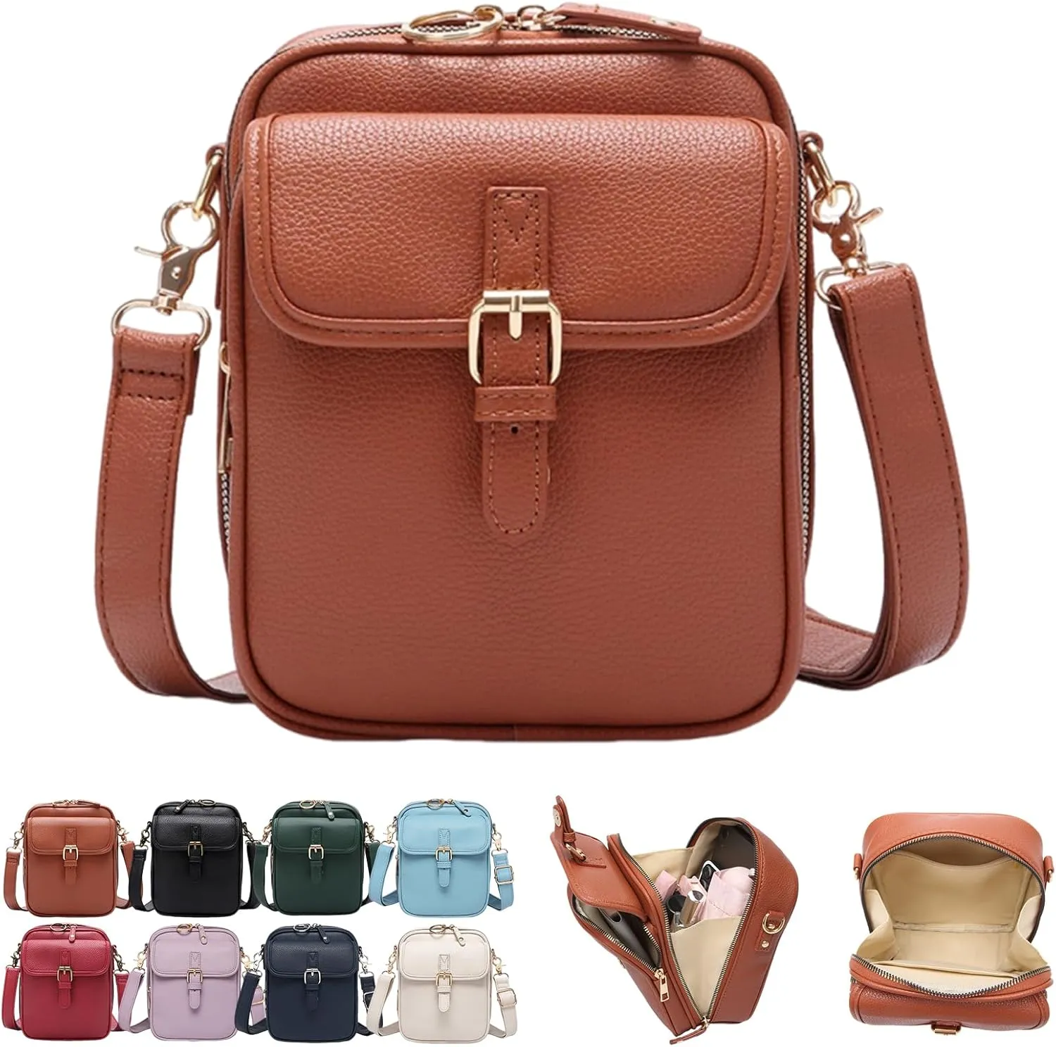 Forcipower Crossbody Leather Bag, Collaboraten1 Crossbody Leather Bag Urvashi, Anti-Theft Messenger Bags for Women