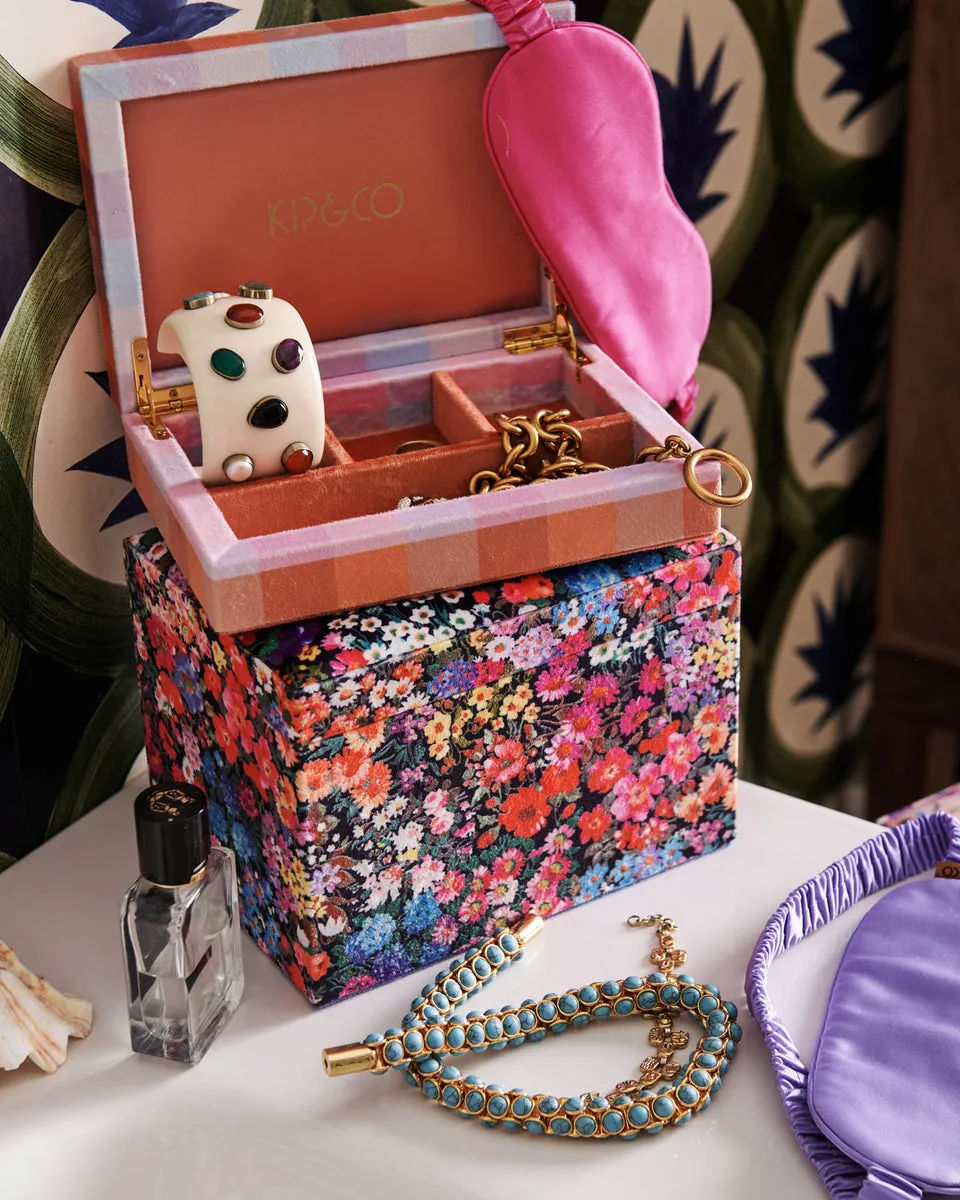 Forever Floral Black Large Velvet Jewellery Box - Kip&Co