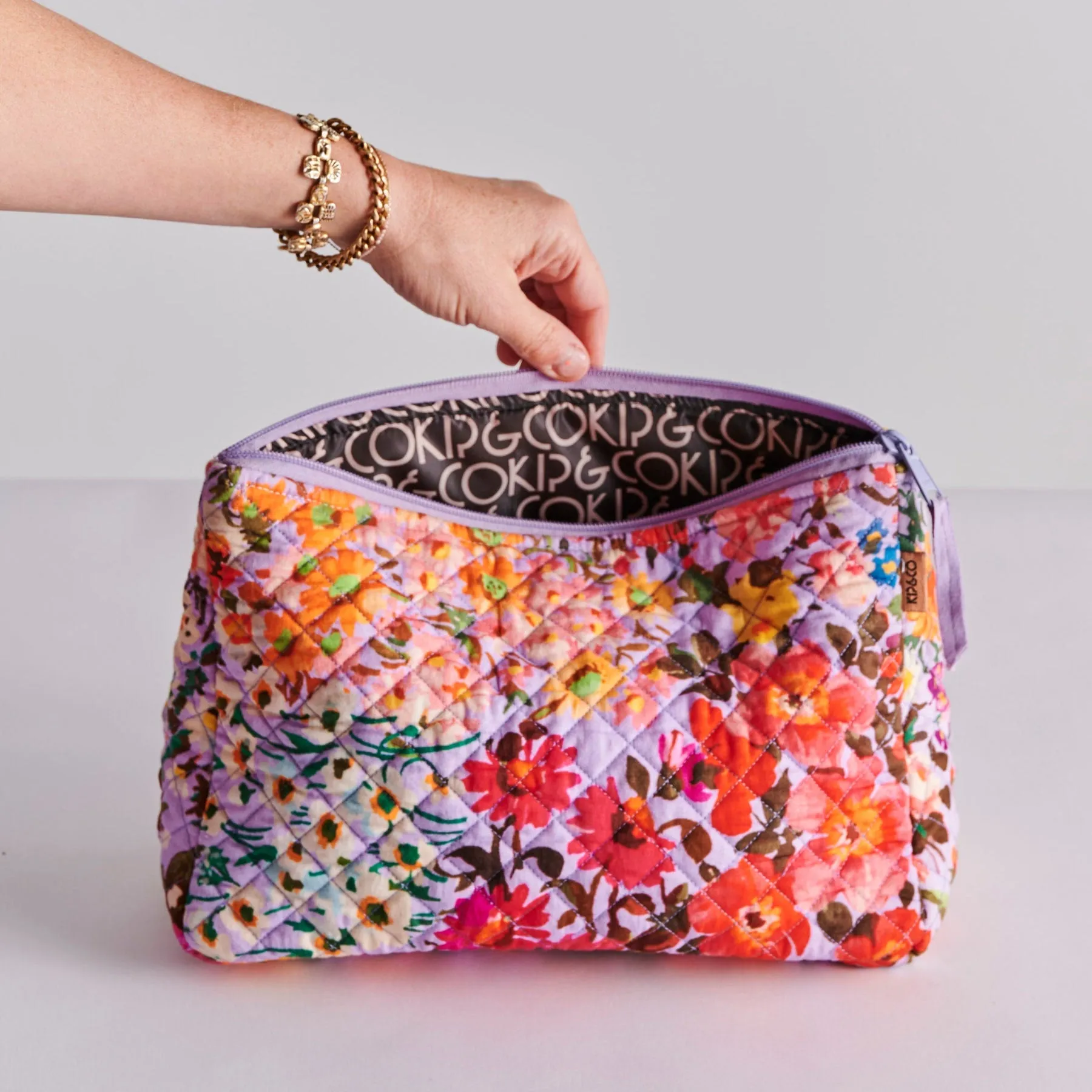 Forever Floral Quilted Cotton Toiletry Purse