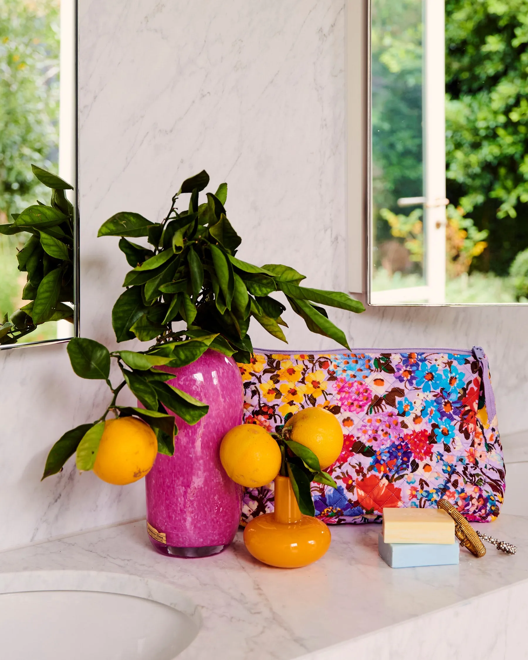 Forever Floral Quilted Cotton Toiletry Purse