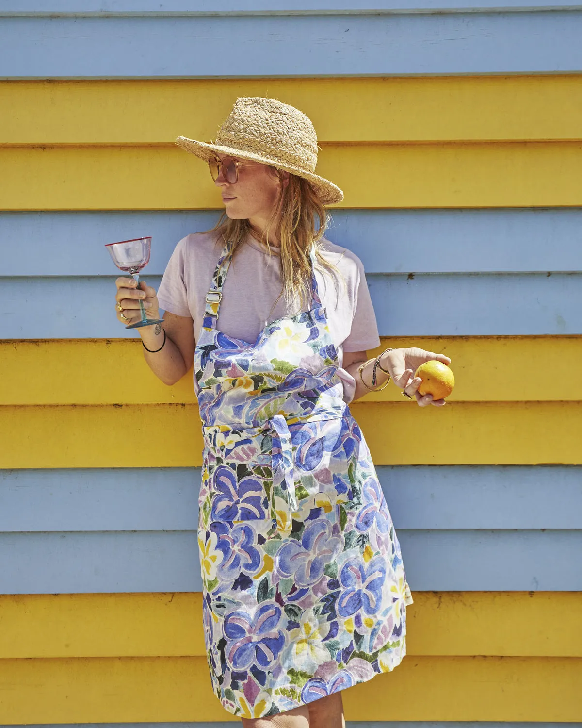 Frangipani Linen Apron - Kip&Co X Ken Done