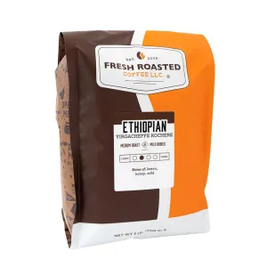 Fresh Roasted Coffee, Ethiopian Yirgacheffe Kochere, 5 lb (80 oz), Medium Roast, Kosher, Whole Bean