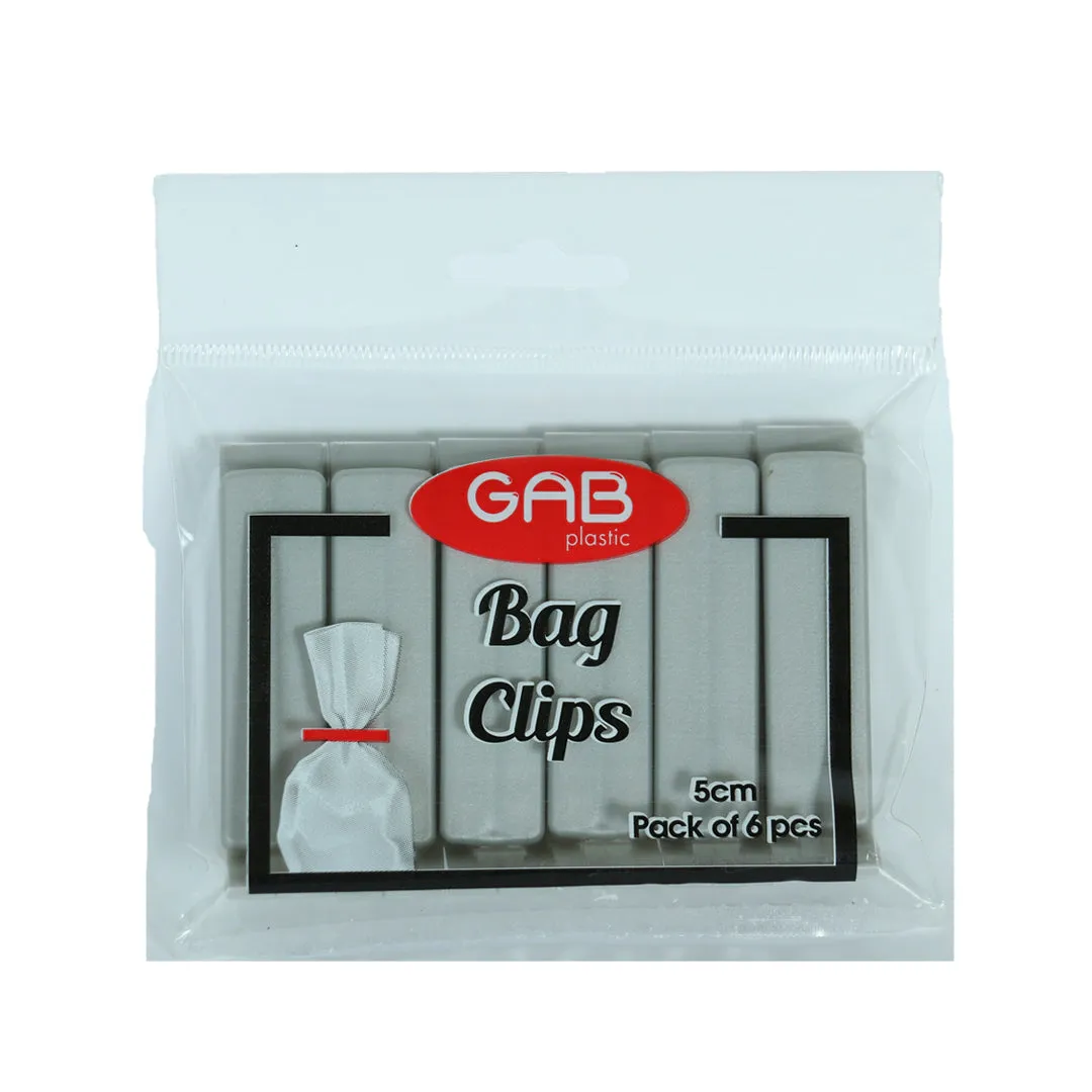 Gab Plastic Pack of 6 Bag Clips - Available in several colors