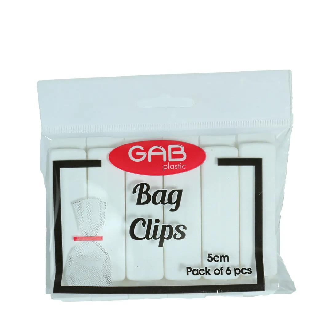 Gab Plastic Pack of 6 Bag Clips - Available in several colors