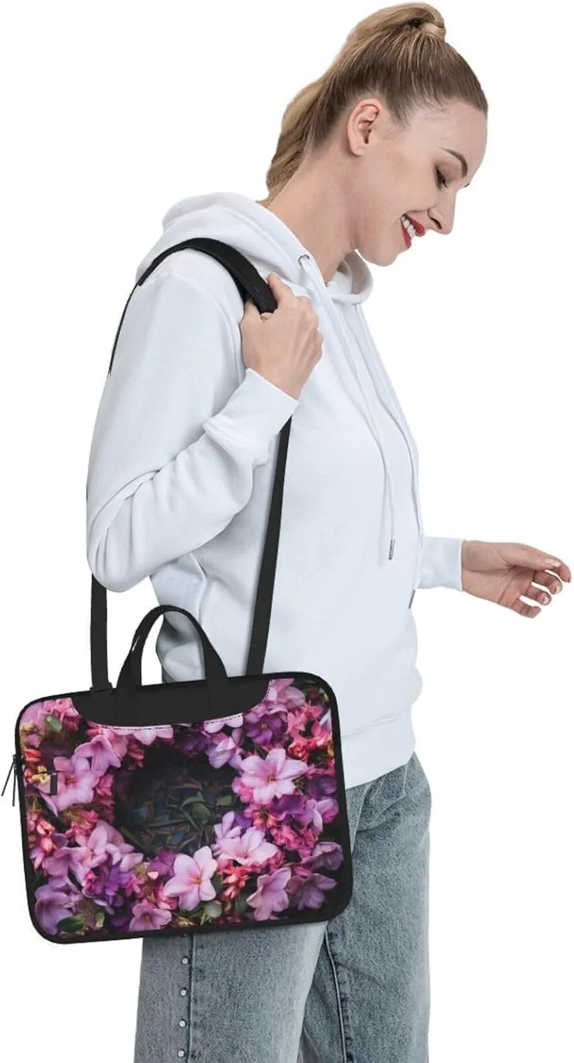 Garlands Nice Flowers Print Work Casual Office Laptop Shoulder Messenger Bag 13 inch 14 inch 15.6 inch