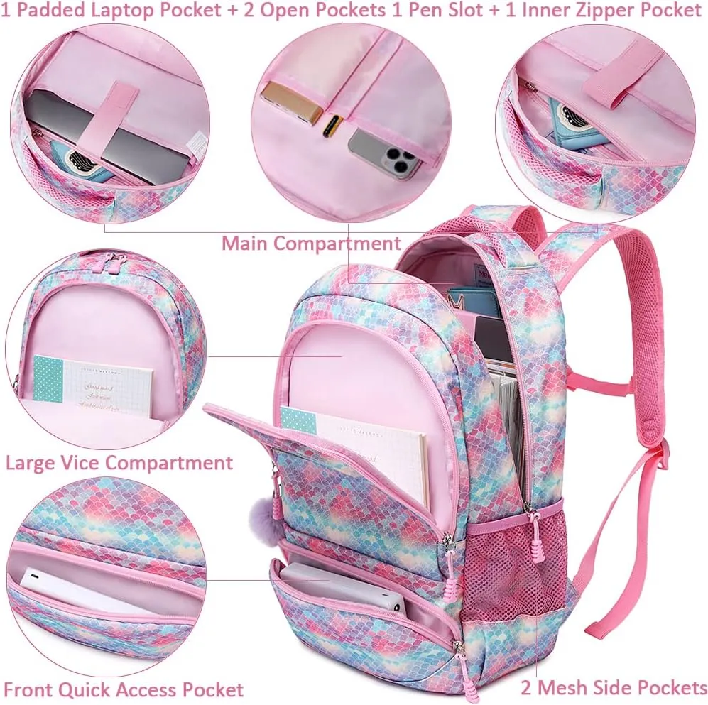 Girls Backpack for Elementary Kids School Bookbag Set Cute Unicorn Backpacks for Girls Water Resistant
