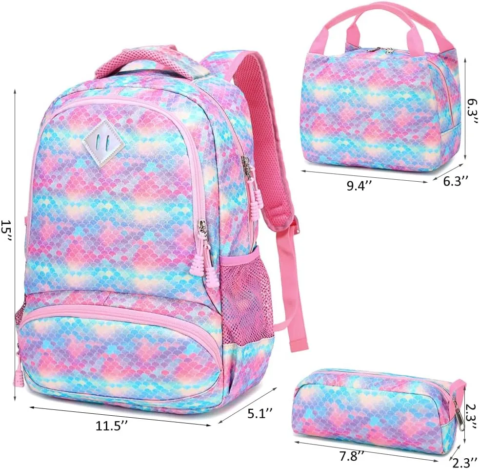 Girls Backpack for Elementary Kids School Bookbag Set Cute Unicorn Backpacks for Girls Water Resistant