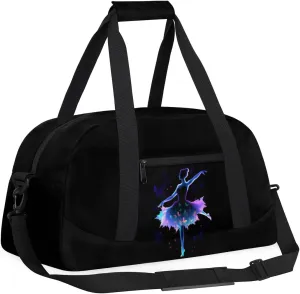 Girls Dance Duffel Bag Kids Weekender Overnight Bags Travel Sports Gym Bags Waterproof Sleepover Carry on Tote Bag