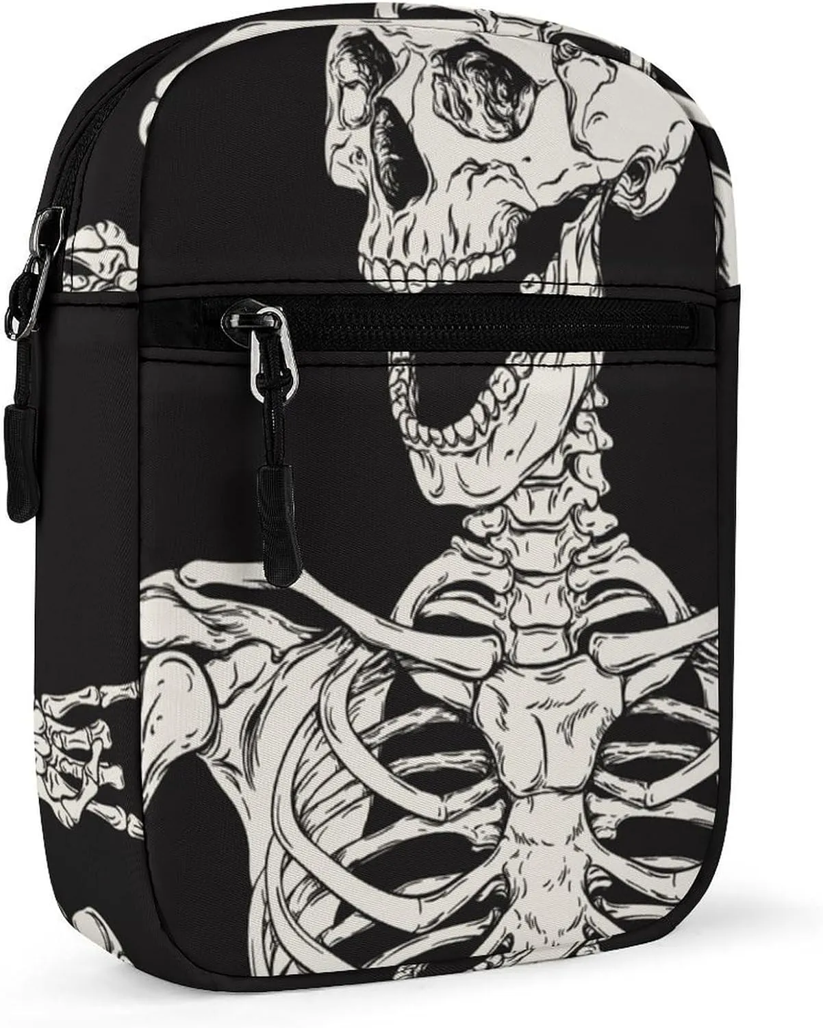 Gothic Skeleton Frame Detachable Shoulder Strap Small Shoulder Bag Unisex