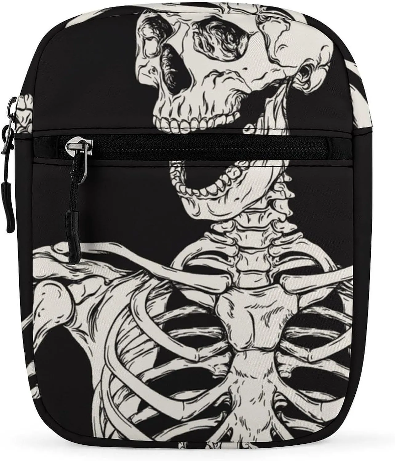 Gothic Skeleton Frame Detachable Shoulder Strap Small Shoulder Bag Unisex