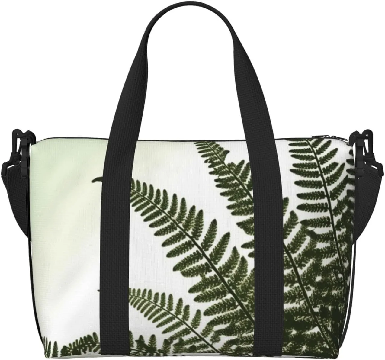Gym Bag natural plant fern leaf Duffel Bag for Men Women Travel Overnight Bag with Shoe Compartment Workout Bags