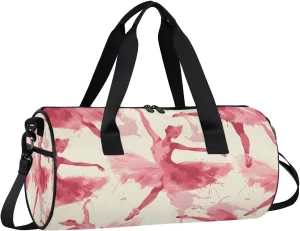 Gym Bags for Men Women Ballet Dancer Watercolor Sports Duffel Bags Carry On Travel Duffle Bag with Detachable Adjustable Shoulder Strap Overnight Weekender Bag