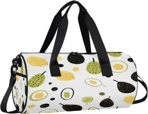 Gym Bags for Men Women Cute Avocado Sports Duffel Bags Carry On Travel Duffle Bag with Detachable Adjustable Shoulder Strap Overnight Weekender Bag