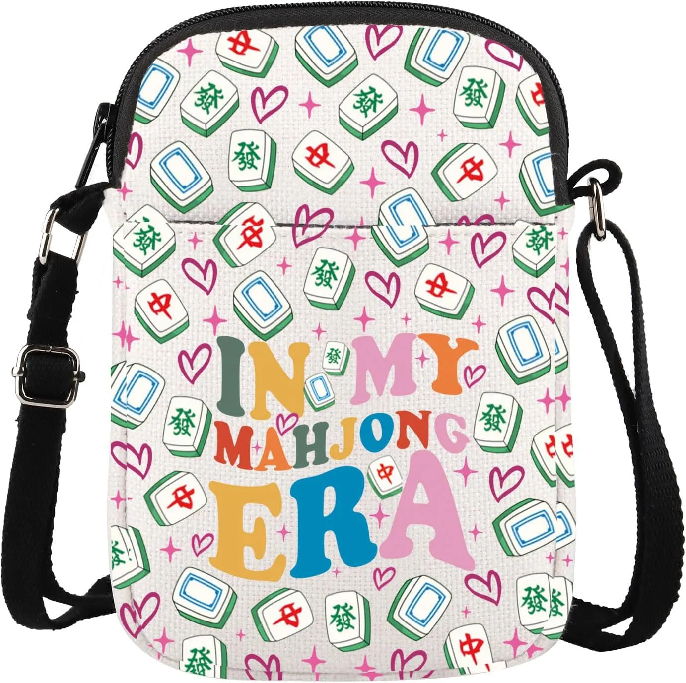 Gzrlyf Mahjong Crossbody Bag Mahjong Player Gift Mahjong Lover Gift For Women Fan Gambling Purse Wallet Travel Bag