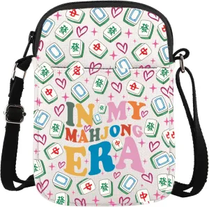 Gzrlyf Mahjong Crossbody Bag Mahjong Player Gift Mahjong Lover Gift For Women Fan Gambling Purse Wallet Travel Bag