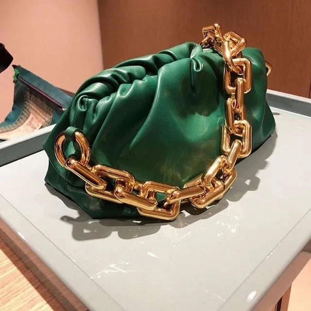handbag bag underarm cloud Luxurious shoulder Super special fashion chain thick PU bag chain bag shoulder bag women women leather Exceptional value 2020