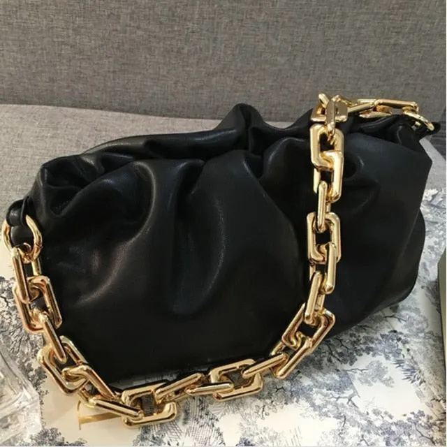 handbag bag underarm cloud Luxurious shoulder Super special fashion chain thick PU bag chain bag shoulder bag women women leather Exceptional value 2020
