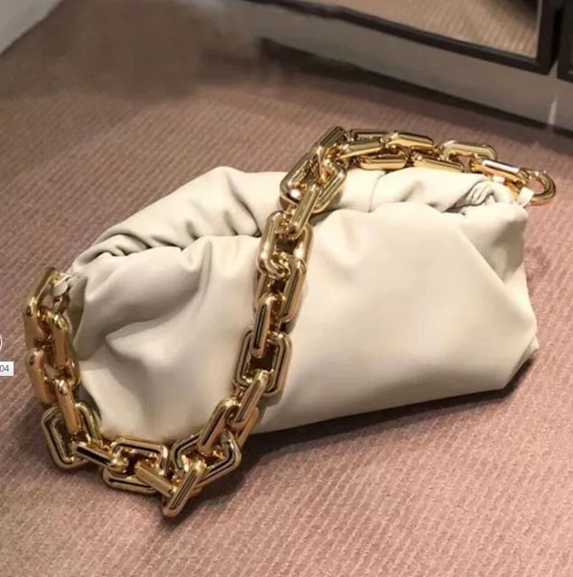 handbag bag underarm cloud Luxurious shoulder Super special fashion chain thick PU bag chain bag shoulder bag women women leather Exceptional value 2020